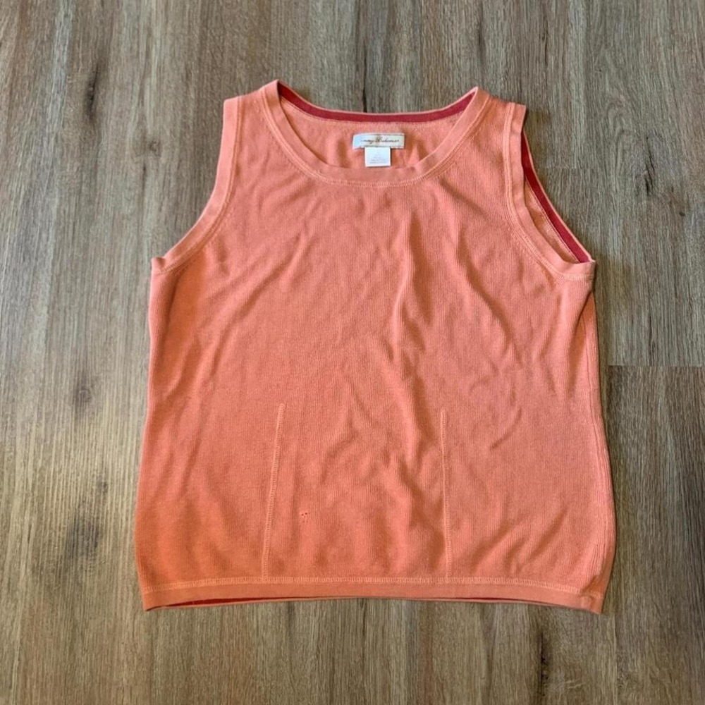 vintage tommy bahamas silk blend baggy tank top in coral pink -size medium women